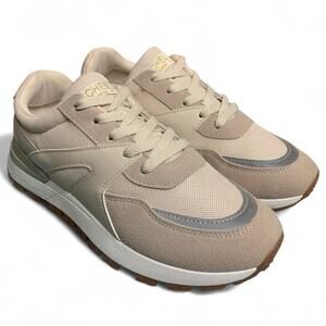 Racheal Zoe Sophie Tan & Cream Lace-Up Sneakers Size 9